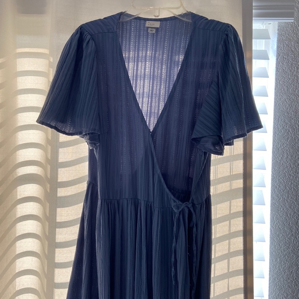 Blue wrap dress